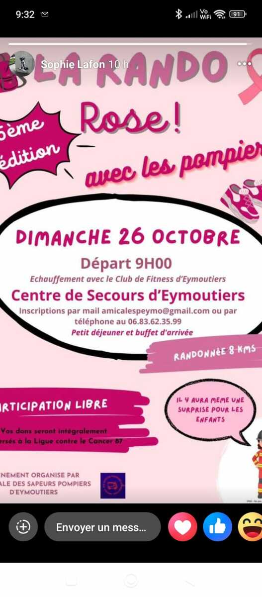 Octobre rose à Eymoutiers 26 Octobre 2025